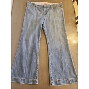 Gap Curvy Trouser Jeans Women's Size 18 Blue Denim Wide Leg Stretch Comfortable